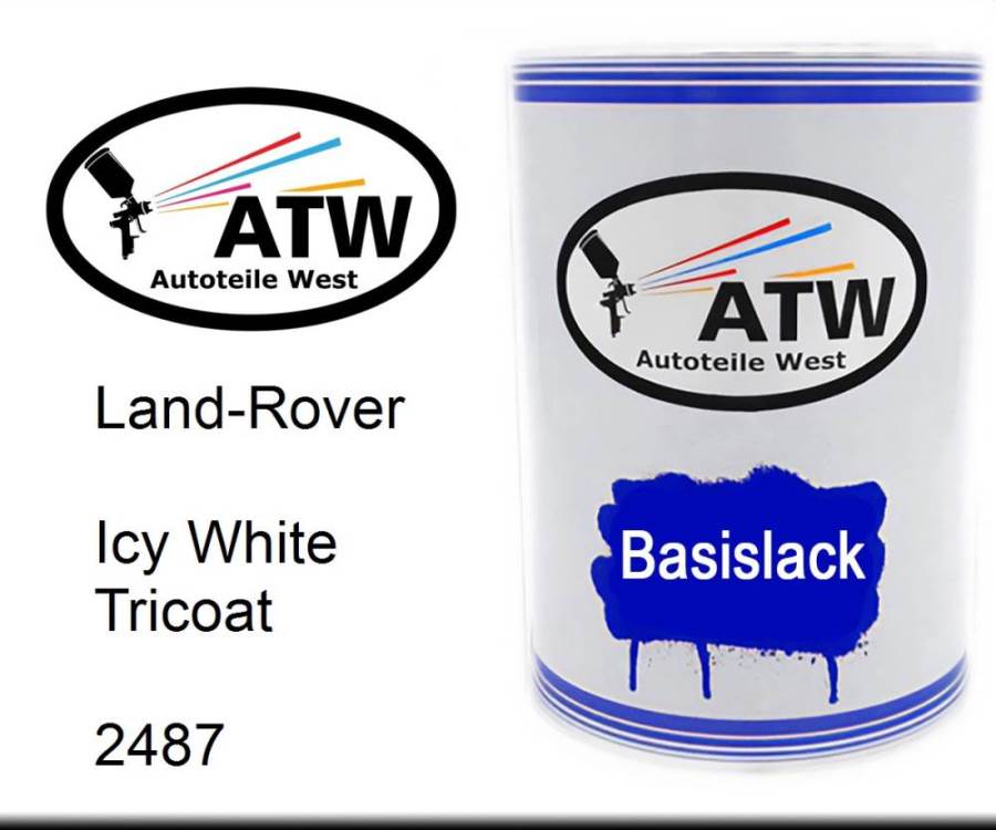 Land-Rover, Icy White Tricoat, 2487: 500ml Lackdose, von ATW Autoteile West.